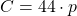 C=44 \cdot p